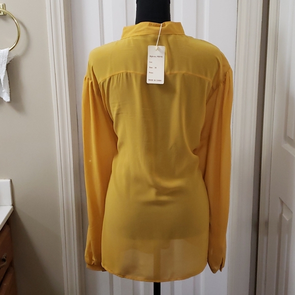 Roman Fashion Tops Roman Fashion Womens Gold Long Sleeve Blouse